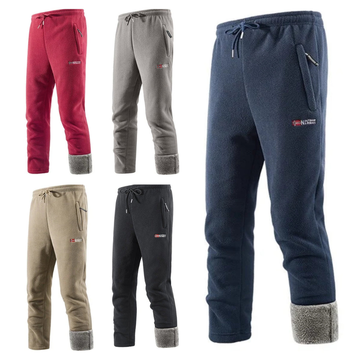 Unisex Warm and Durable Sherpa-Lined Fleece Pants