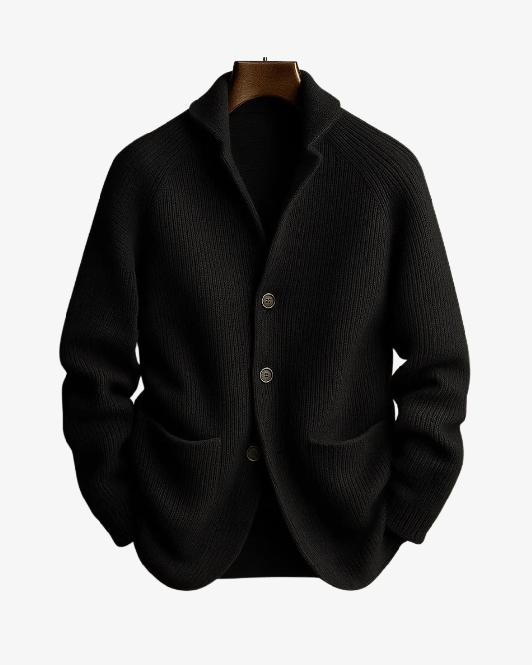 Tailored Button-Front Knit Cardigan