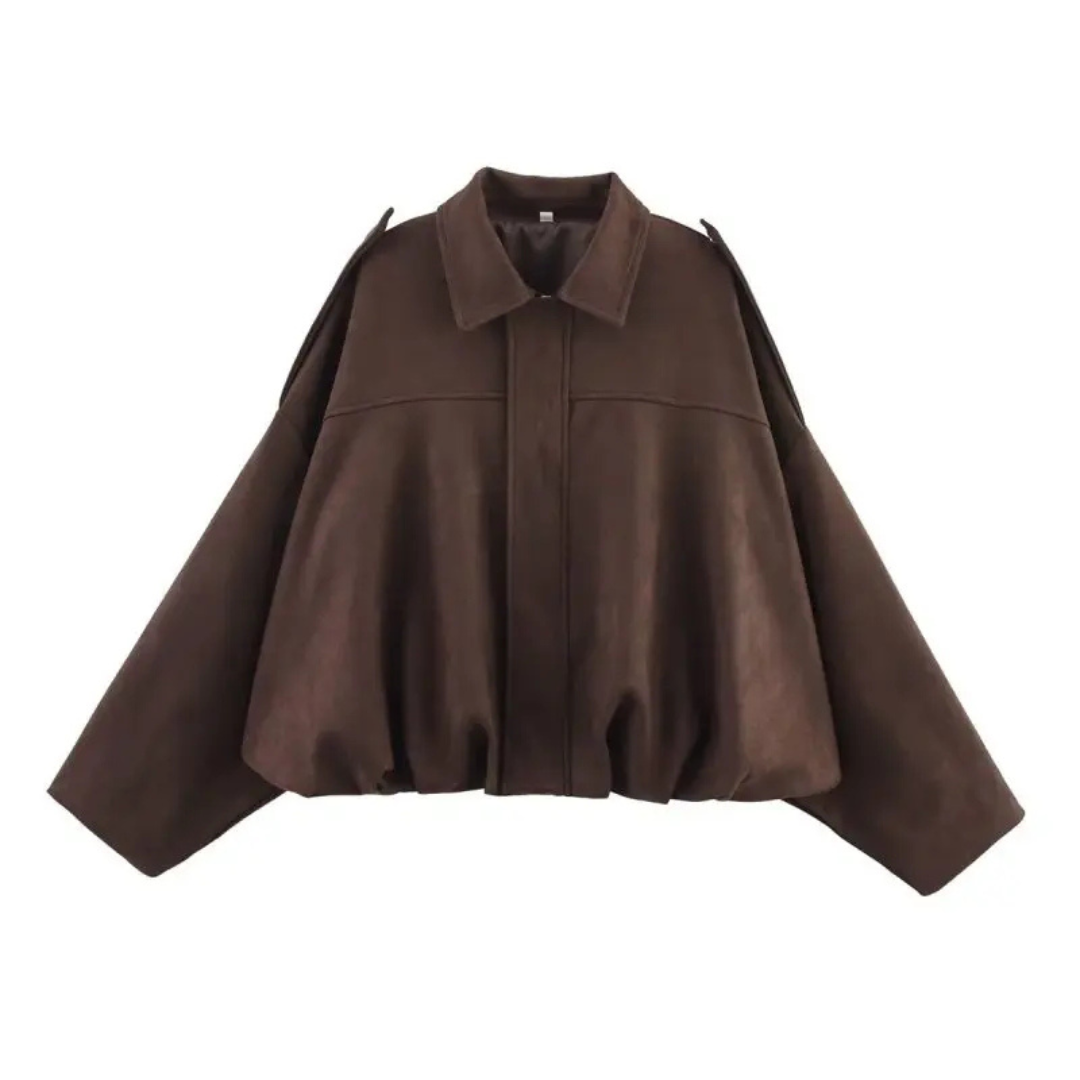 Celrien | VelvetAir Jacket Suede Women's Bomber Jacket with Zipper