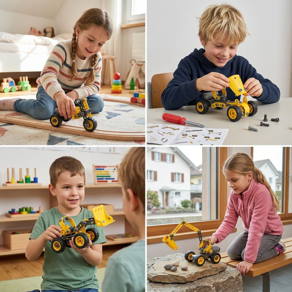 10-in-1 Creative Electric Construction Truck Building Set for Kids
