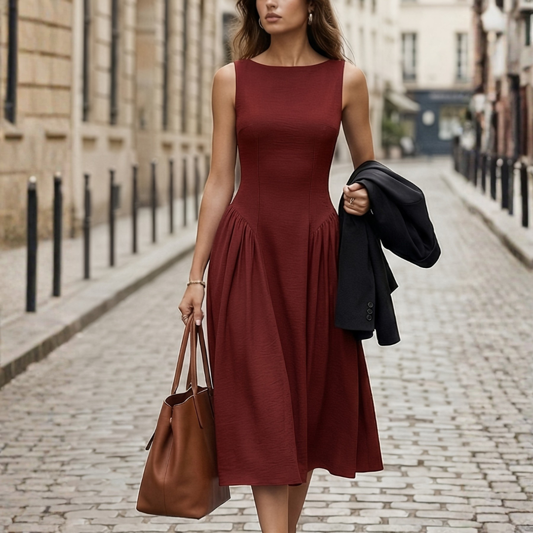 Celrien | Women’s Sleeveless Long Dress Flattering Waist-Fit Formal Style