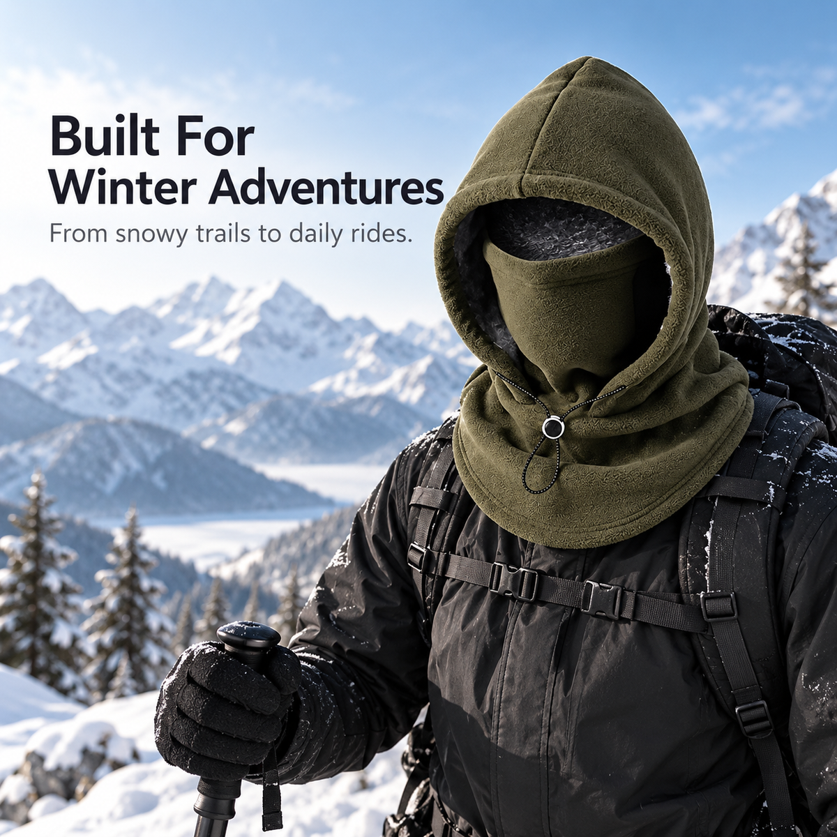 Fleece Balaclava Hood – Full Face & Neck Winter Protection for Outdoor Adventures