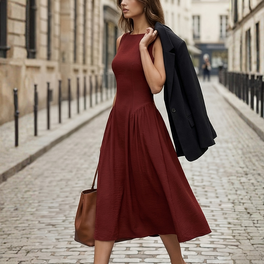 Celrien | Women’s Sleeveless Long Dress Flattering Waist-Fit Formal Style