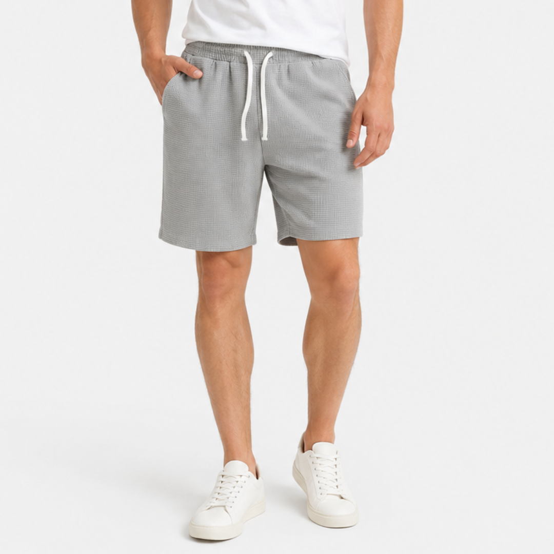Celrien | Men’s Waffle Drawstring Shorts Loose Comfort Vacation Wear