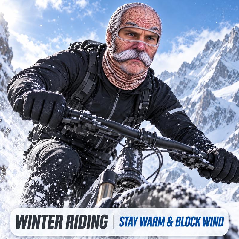 Funny Old Man Face Balaclava - Dralon Thermal Winter Ski Mask for Men & Women