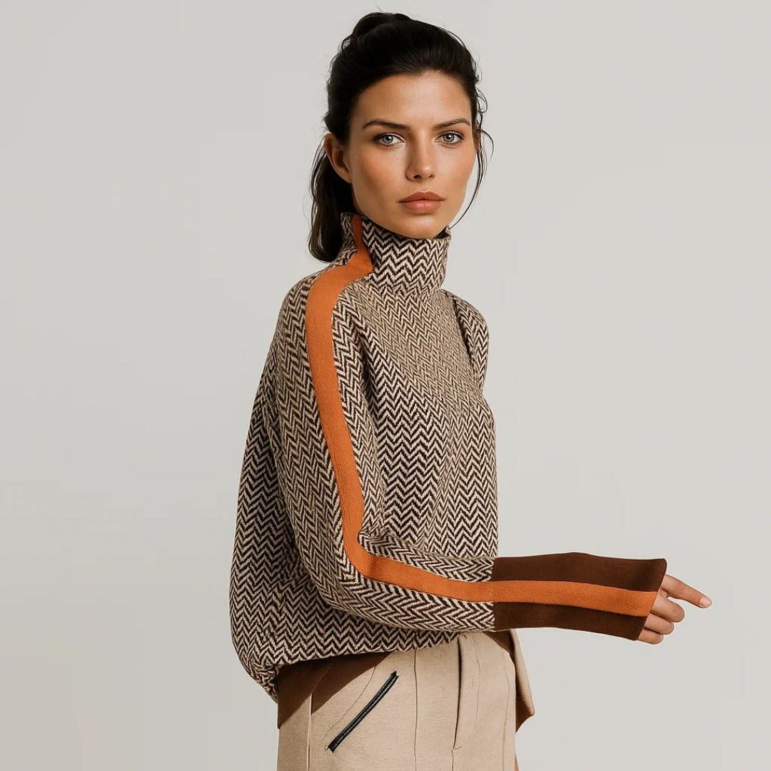 Pullover with High Collar