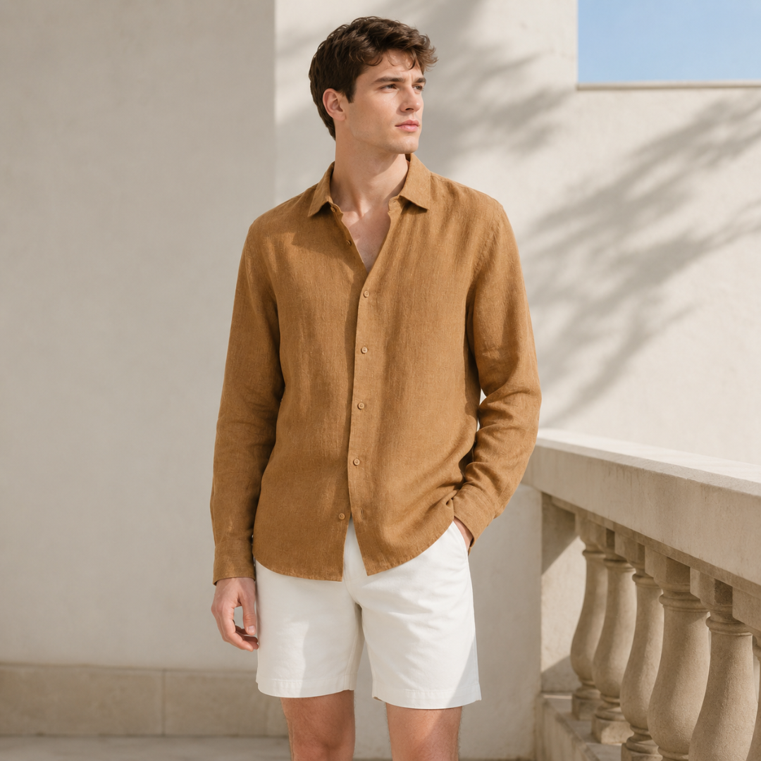 Celrien | Men’s Long Sleeve Casual Shirt Summer Button Up