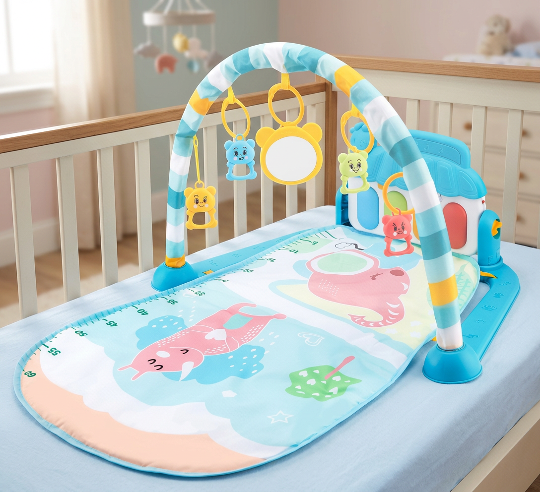 Baby Music Play Gym with Piano - Interactive Sensory Activity Mat (0-24 Months)