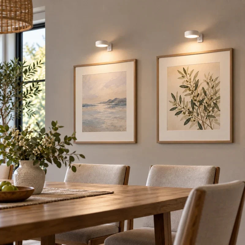 Cordless picture light with dimmable brightness and remote control