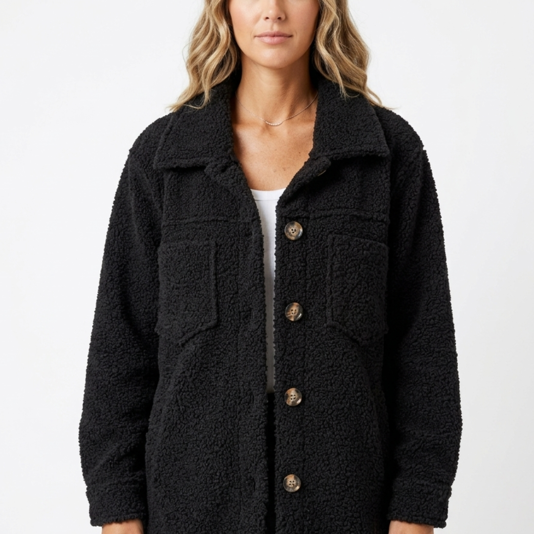 Celrien | CozySpring Short Teddy Jacket with Lapel Collar