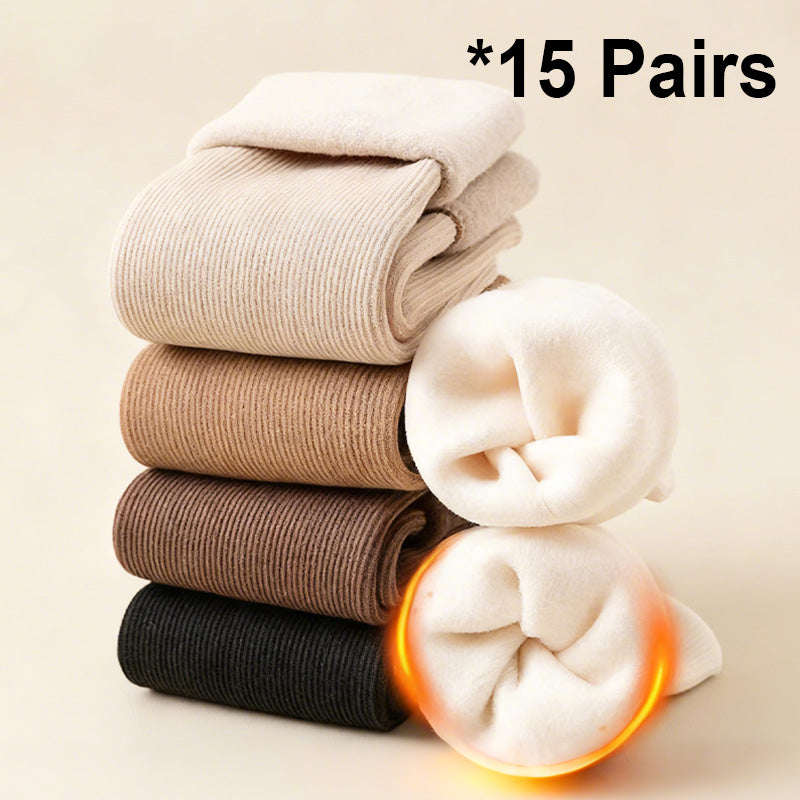 Thicker Warm Solid Color Mid-Calf Socks for Women