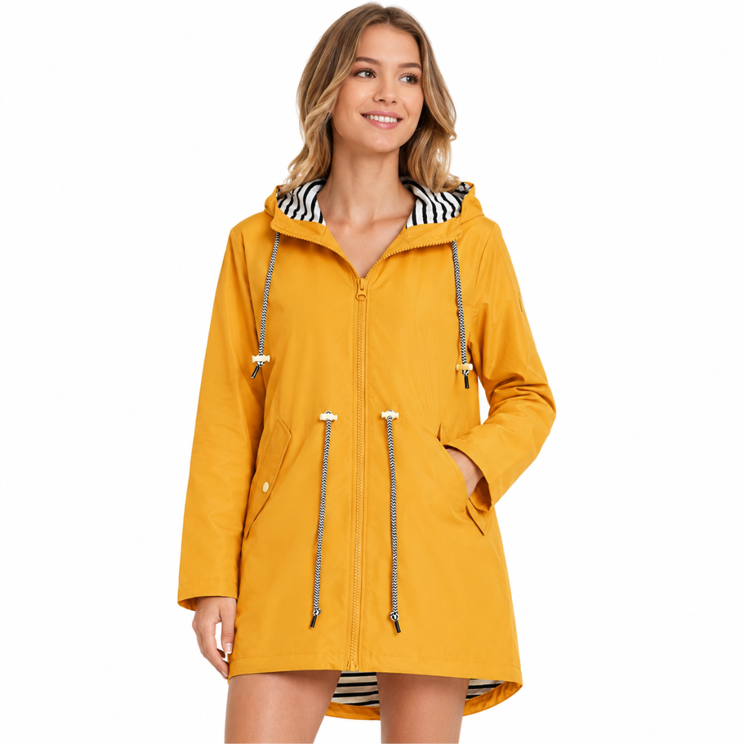 Celrien | Women's Long Waterproof Rain Coat with Hood – Lightweight Casual Coat