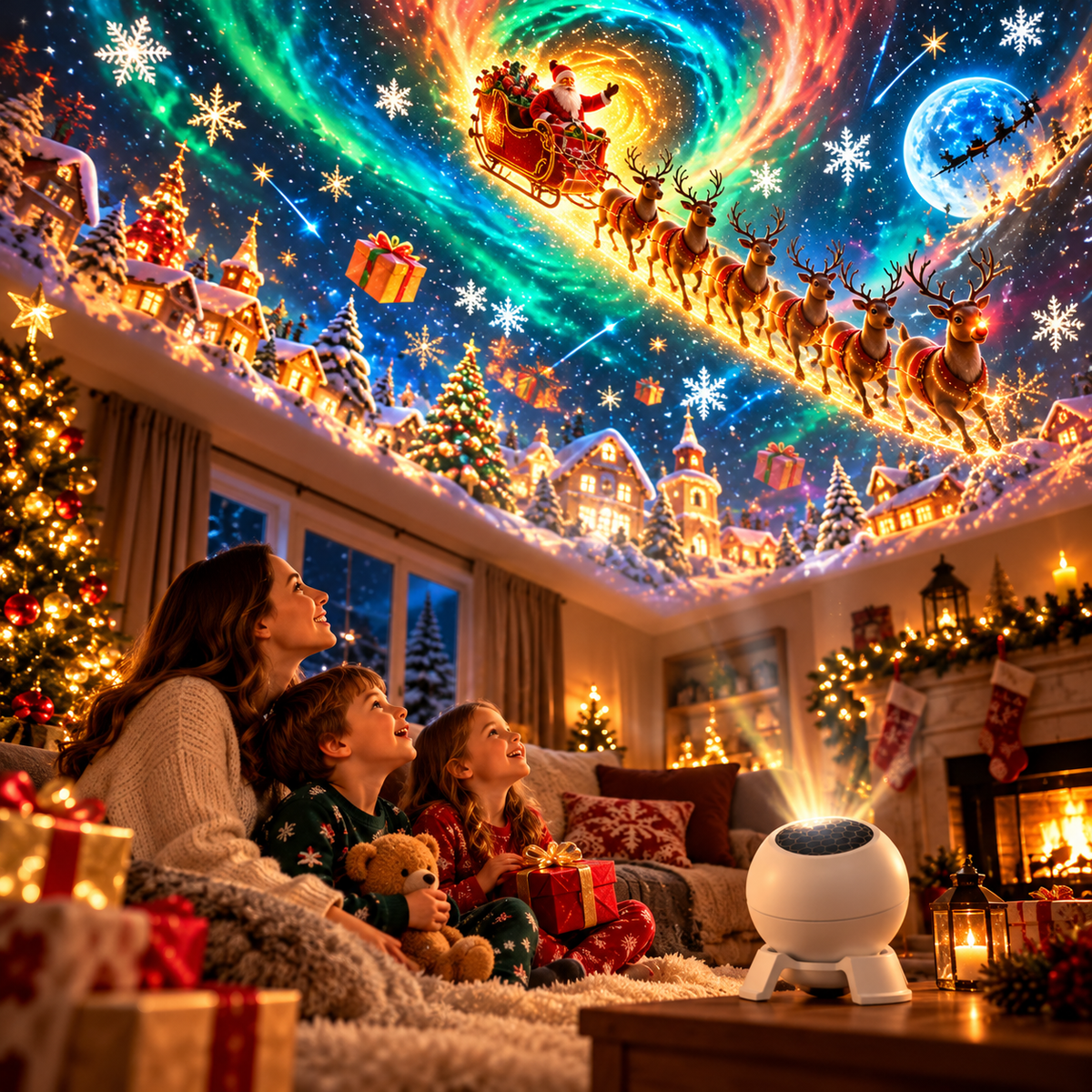 Magical Christmas Scene Projector – Transform Your Room into a Holiday Wonderland