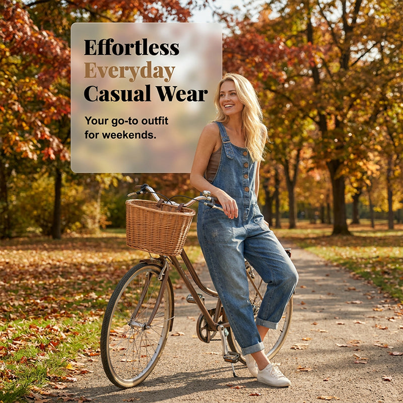 Women's Relaxed-Fit Denim Overalls with Deep Pockets