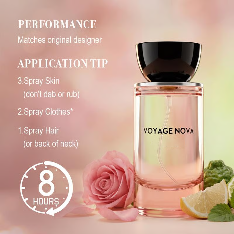Voyage Nova Rosey Fruity Floral Extrait De Parfum Long Lasting Luxury Fragrance