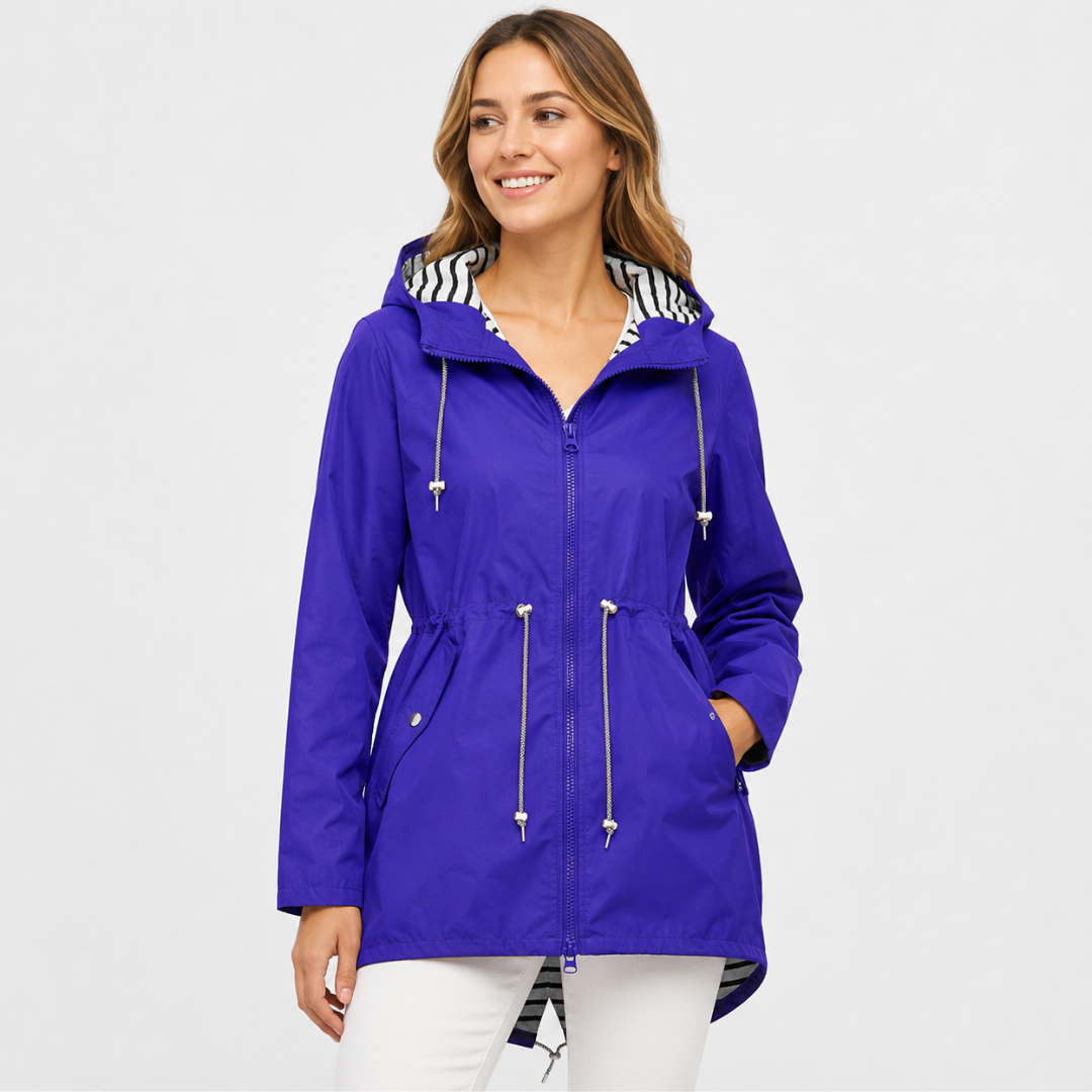 Celrien | Women's Long Waterproof Rain Coat with Hood – Lightweight Casual Coat