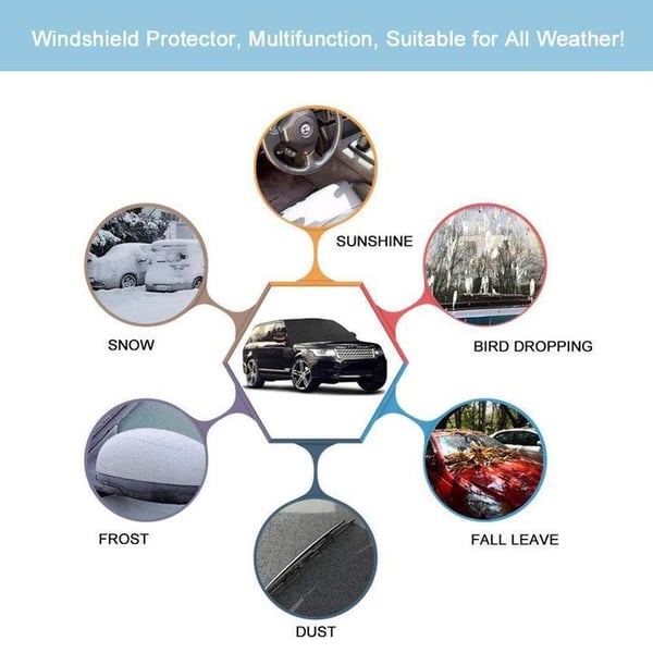 Windshield Anti-Snow & Anti-Frost Cover with Mirror Protection