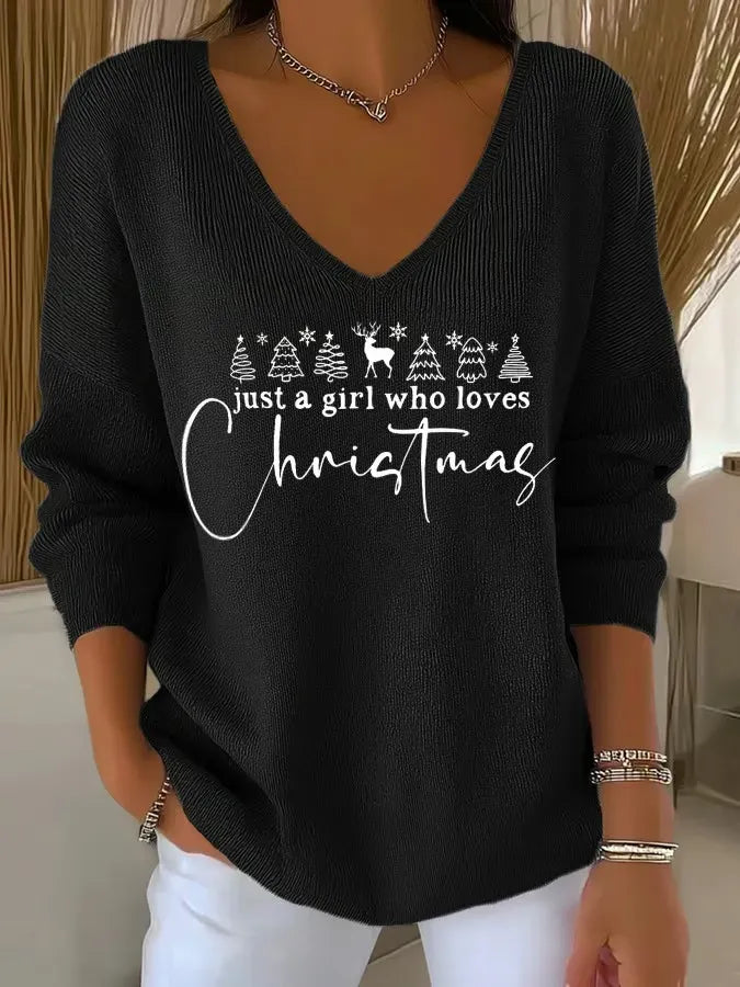 Women's Comfortable V-Neck Cozy Sweater