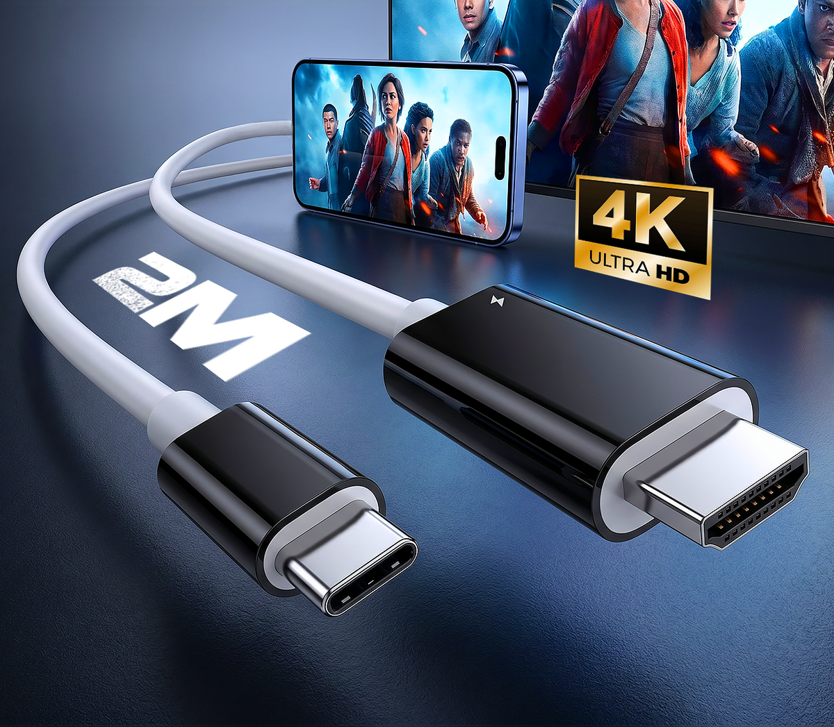 USB-C to HDMI Adapter Cable – Stream, Play and Charge Simultaneously – For Switch, Mobile and Tablet