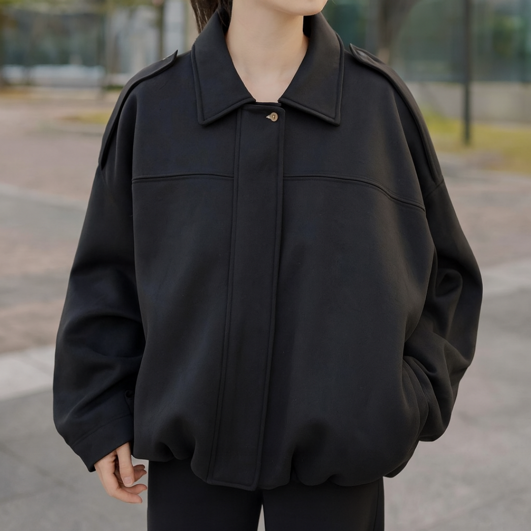 Celrien | VelvetAir Jacket Suede Women's Bomber Jacket with Zipper