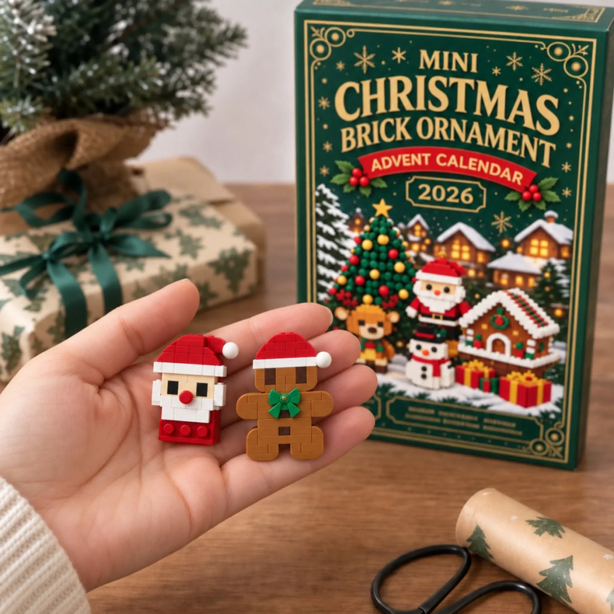 Mini Christmas Brick Ornament Advent Calendar - Holiday Tree Decorations