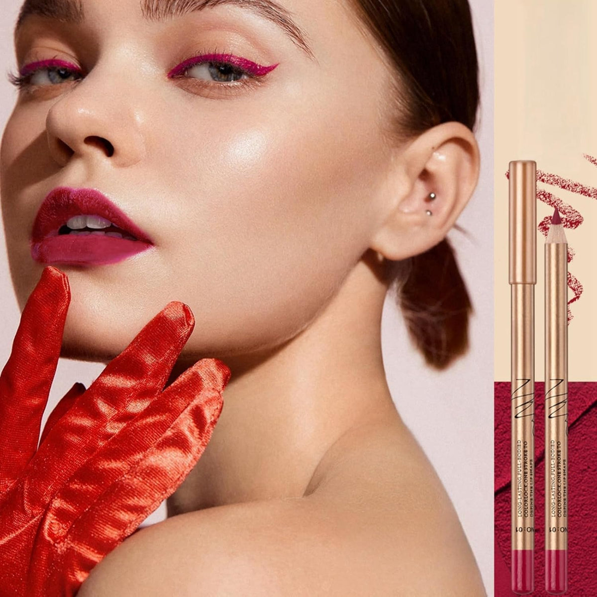 12 Pcs Matte Lip Liner Set with Sharpener, Blendable Lip Pencil