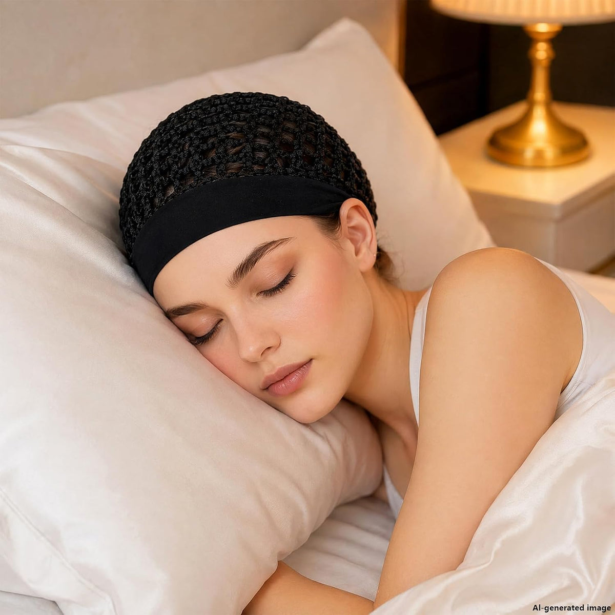 3-Piece Stretchy Wide-Edge Sleeping Cap Set