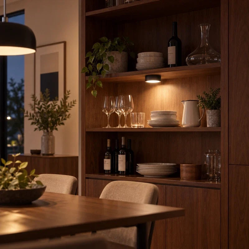 Cordless picture light with dimmable brightness and remote control