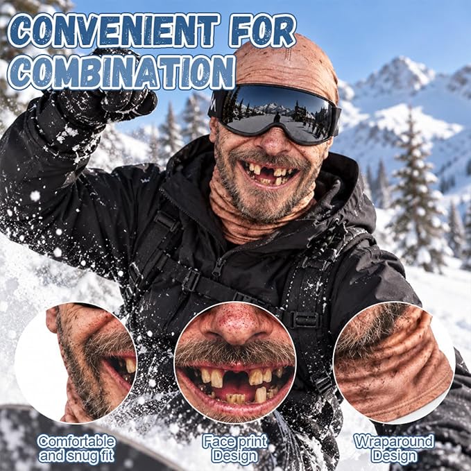 Funny Old Man Face Balaclava - Dralon Thermal Winter Ski Mask for Men & Women