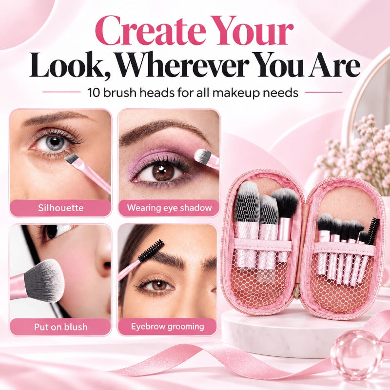 Compact Travel Makeup Brushes