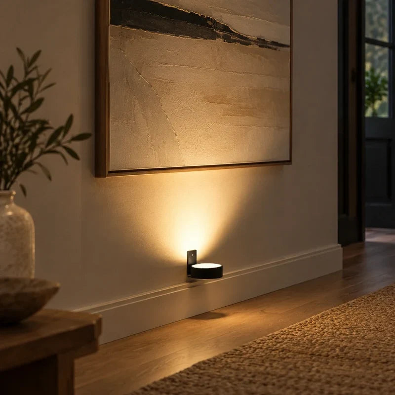 Cordless picture light with dimmable brightness and remote control