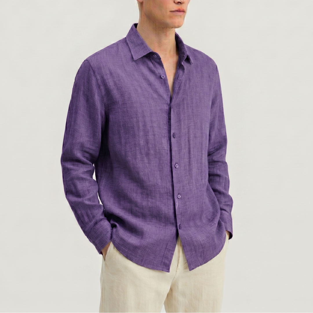 Celrien | Men’s Casual Vacation Shirt Long Sleeve Relaxed Fit