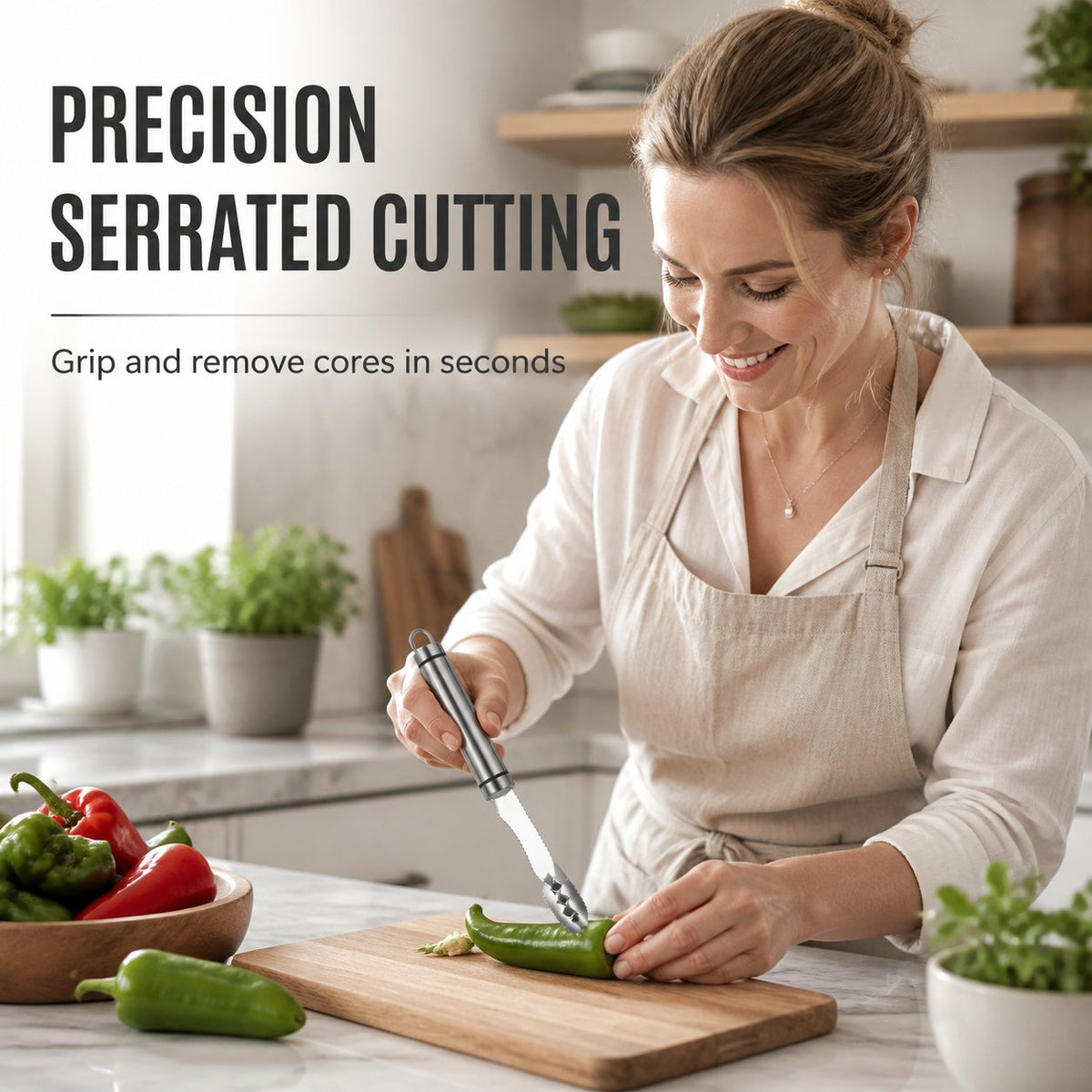 Stainless Steel Pepper Corer | Kitchen Vegetable Seed Remover Tool
