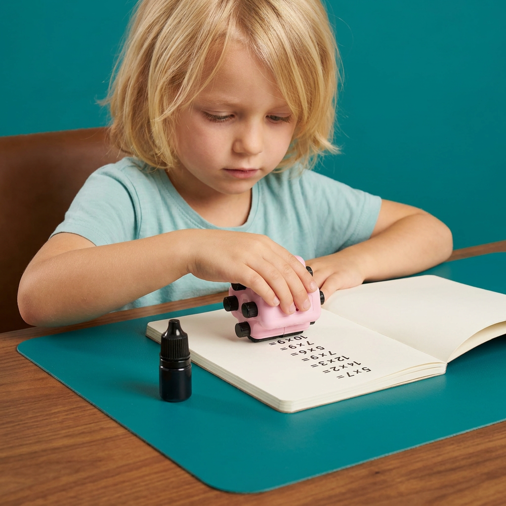 4-in-1 Math Rolling Stamp – Practicing Addition, Subtraction, Multiplication & Division
