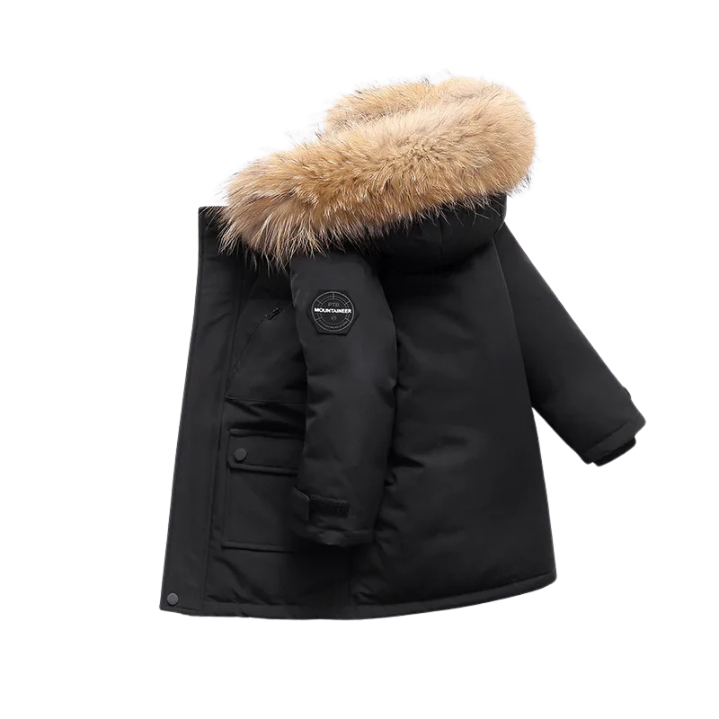 Warm Winter Coat with Fur Trim
