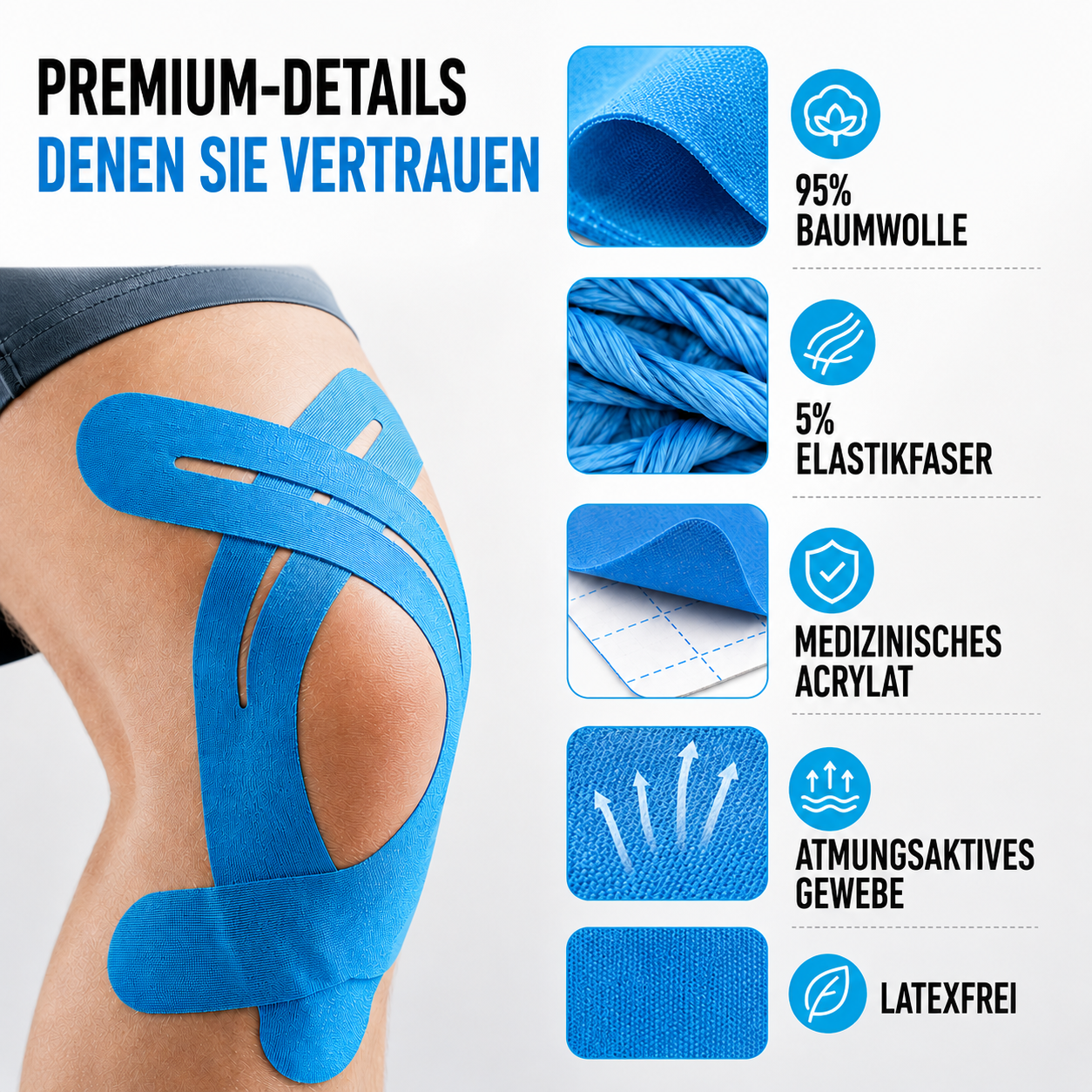 Celrien | Flexitape Elastic Breathable Kinesiology Knee Tape