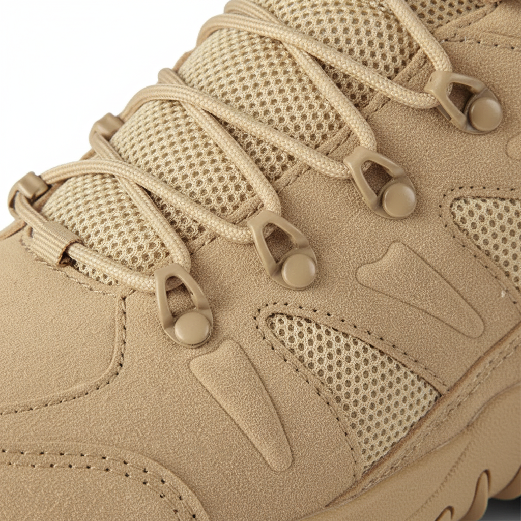 High hiking boot with ankle support and deep lug sole pattern