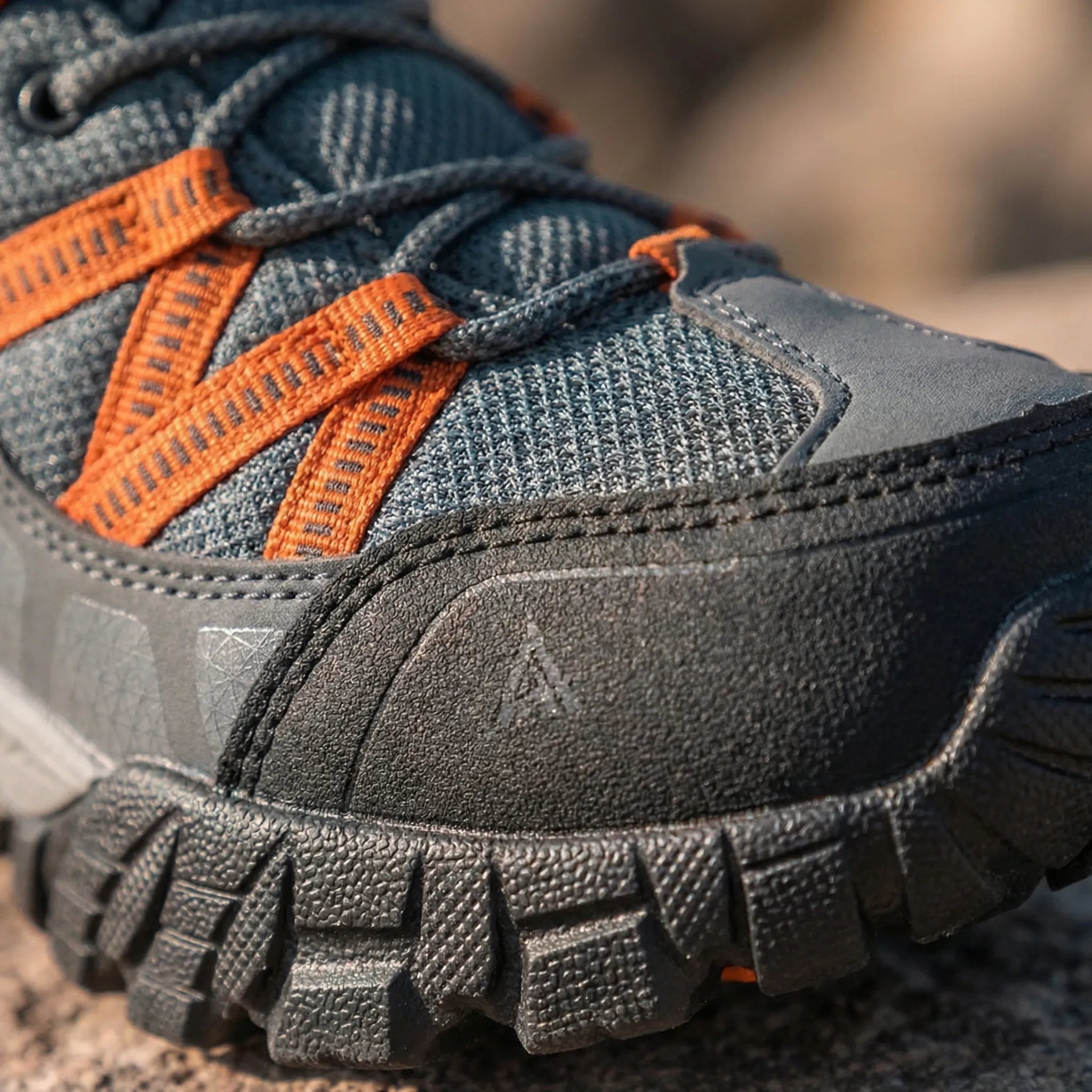 Men's hiking shoes with cushioned insole and deep tread sole for grip