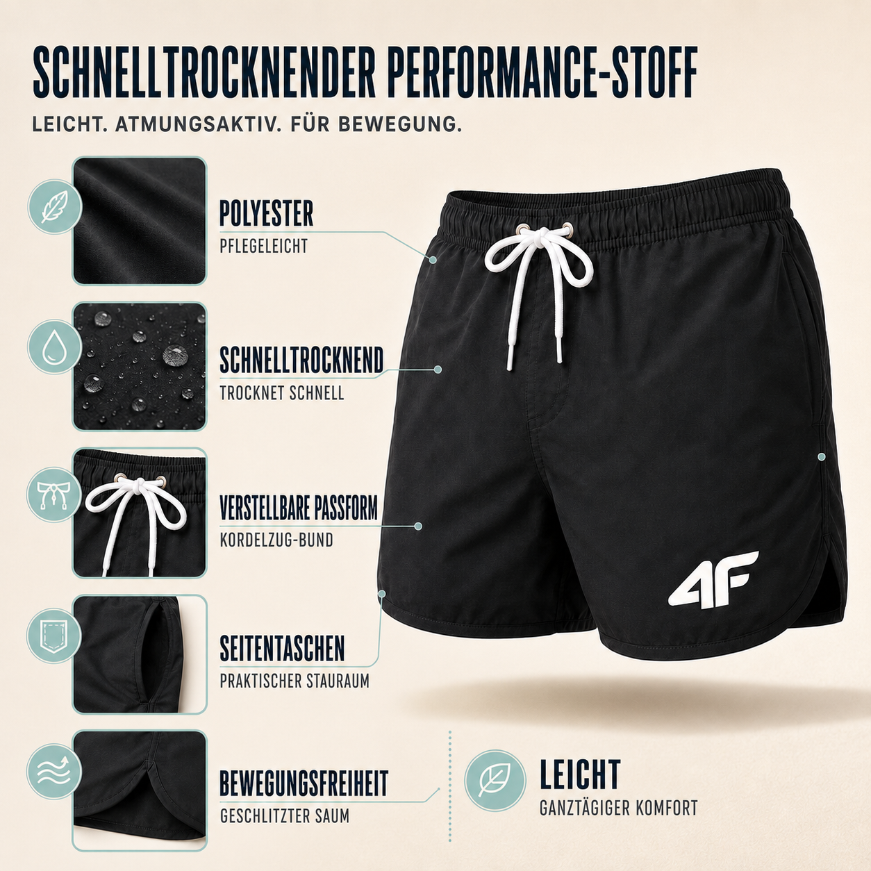 Celrien | TideSprint Men's Swim Shorts Short Cut