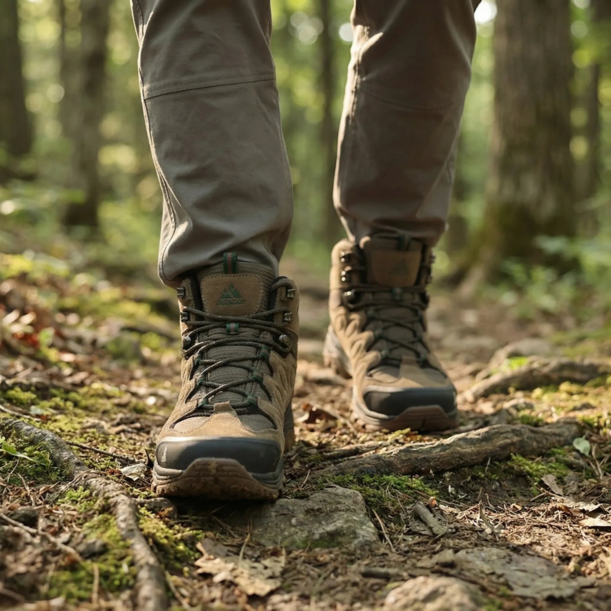 Men's high hiking boot with laced closure and deep tread sole
