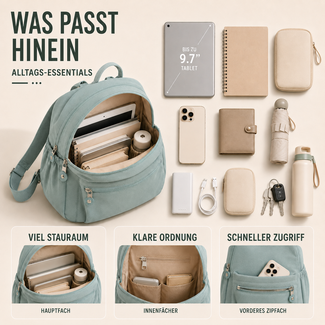 Celrien | Vellora Compact Nylon Mini Backpack