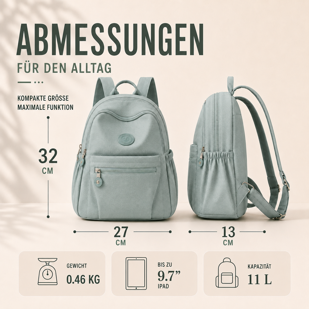 Celrien | Vellora Compact Nylon Mini Backpack