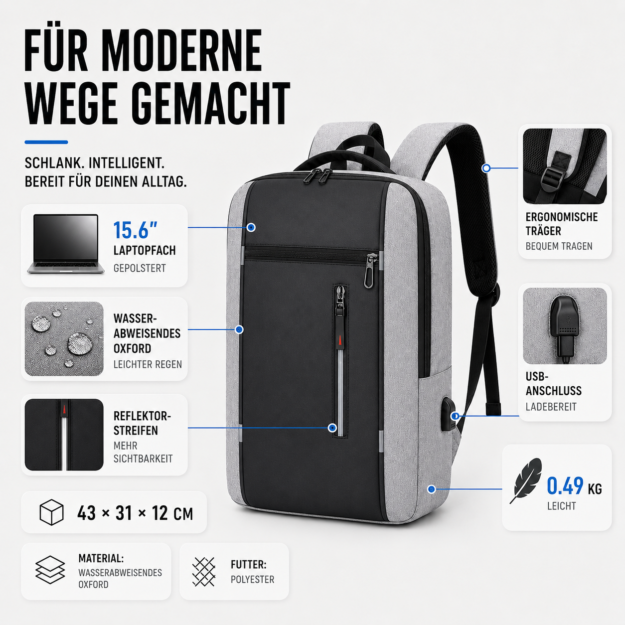 Celrien | Water-Resistant Business Backpack