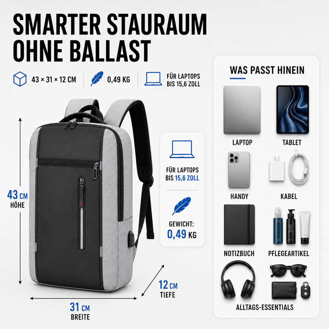 Celrien | Water-Resistant Business Backpack