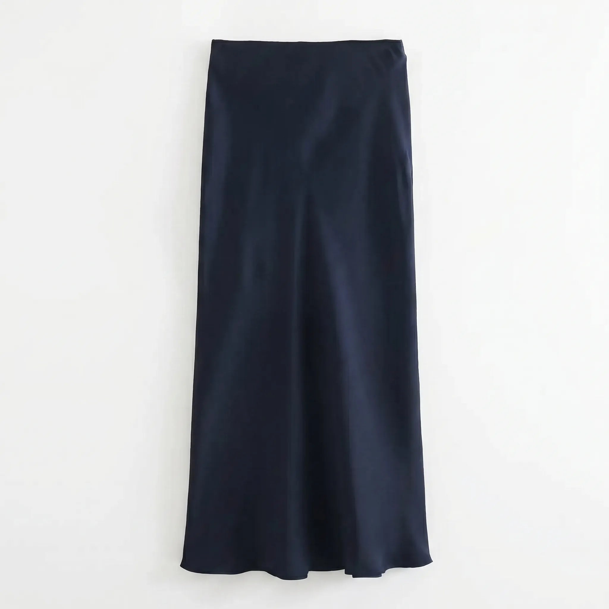 Celrien | High-Waist Satin Midi Skirt