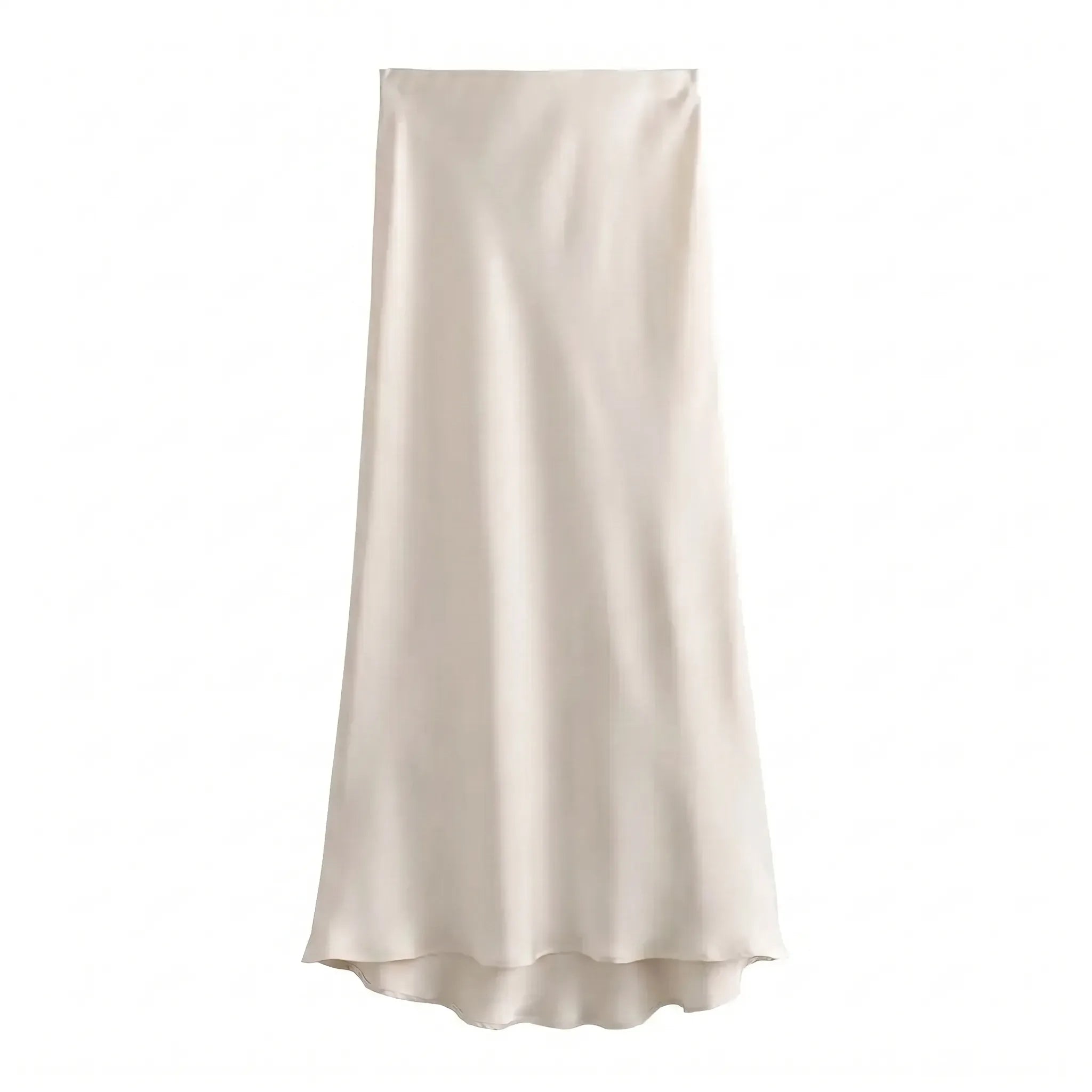 Celrien | High-Waist Satin Midi Skirt