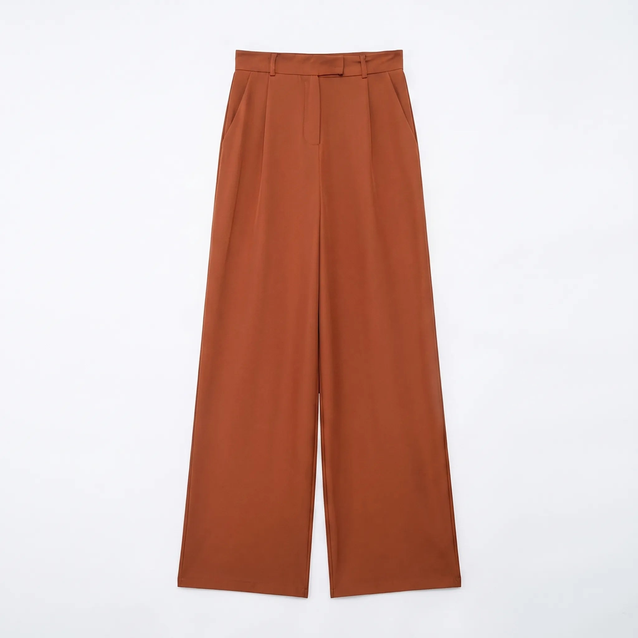 Celrien | High-Waist Straight-Leg Full-Length Trousers