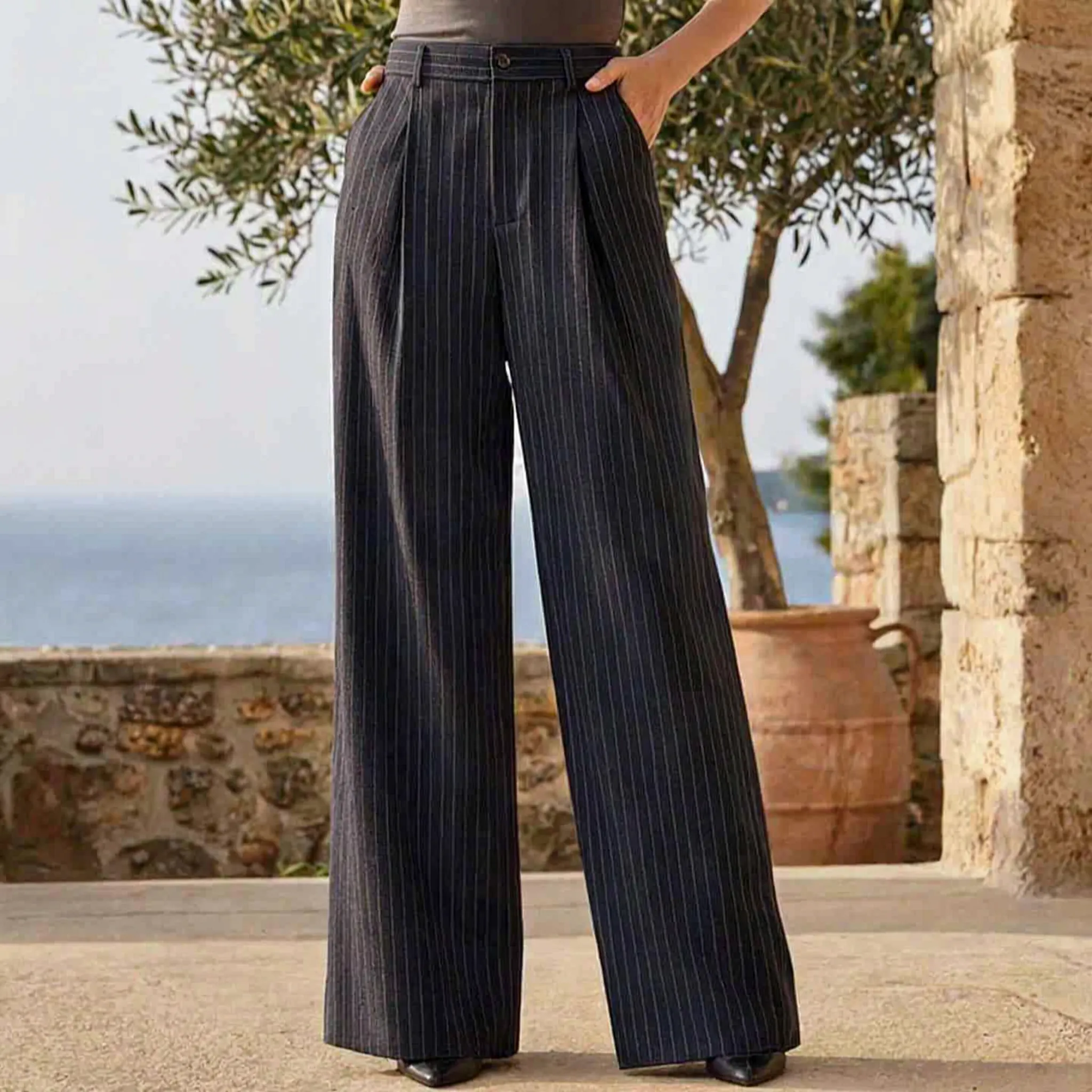 Celrien | High-Waist Wide-Leg Trousers