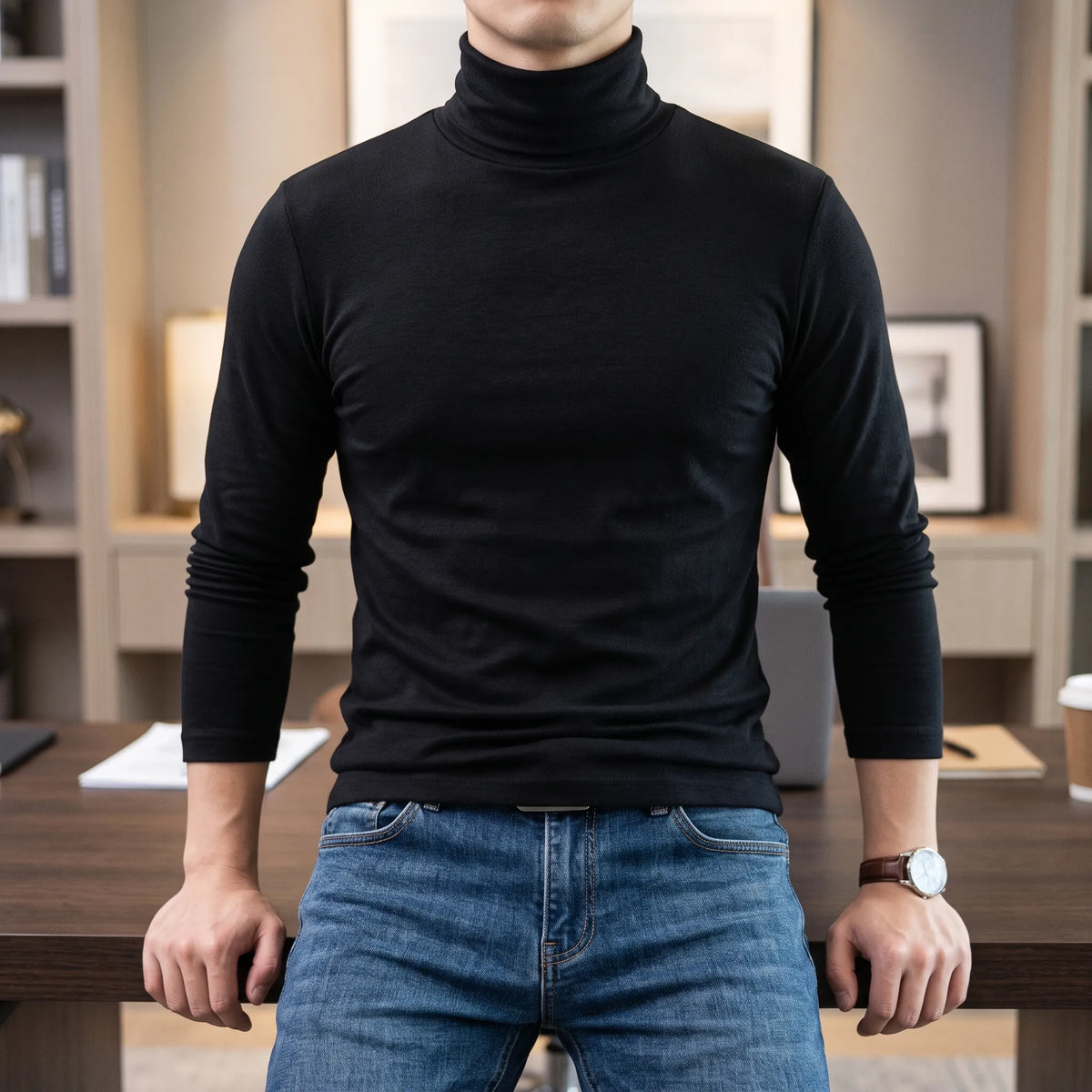 Celrien | Kaelum Slim Fit Turtleneck Knit Pullover