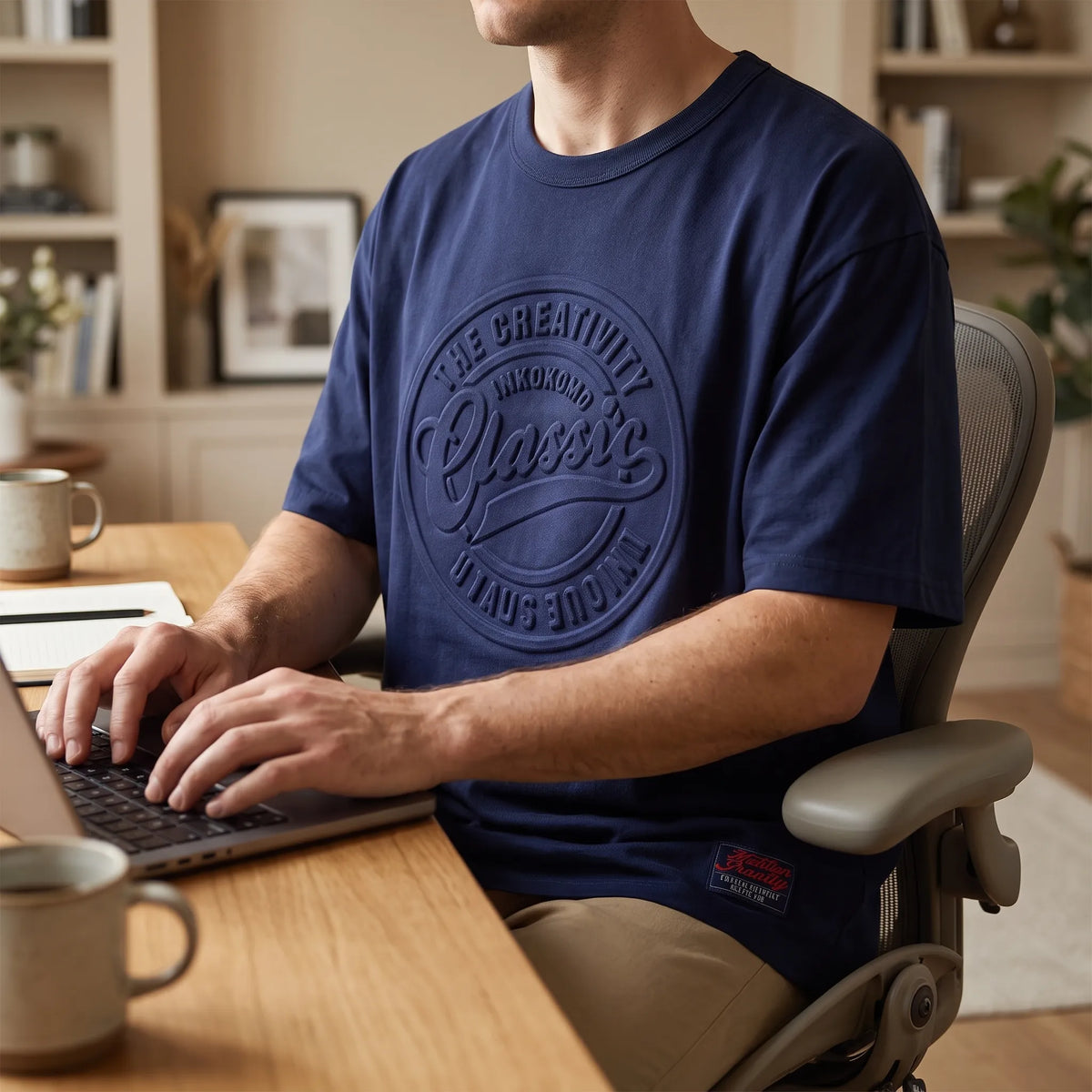 Celrien | Kestor Casual Embossed Graphic Crewneck T-Shirt